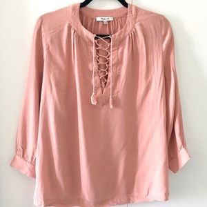 Madewell lace up peasant top size xxs